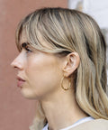 Gold Large Entwined Latch Hoop Earrings, Waterproof - KOLAB by Makers Quarter