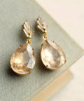 Champagne Crystal Teardrop Earrings - KOLAB by Makers Quarter