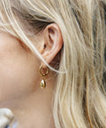 Gold Drop Hoop Earrings, Waterproof - KOLAB by Makers Quarter