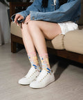 Flower Garden Sheer Socks - Spring Pink - KOLAB by Makers Quarter