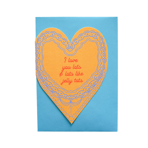 I love you lots like jelly tots cake heart card