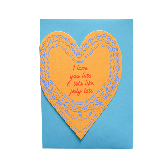 I love you lots like jelly tots cake heart card