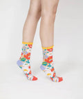 Flower Garden Sheer Socks - Yellow - KOLAB by Makers Quarter