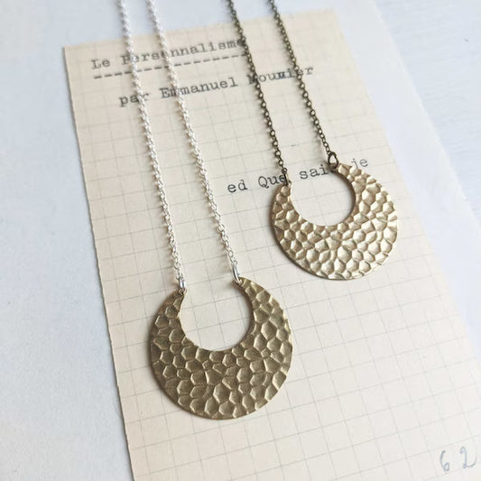 Brass Crescent Moon necklace