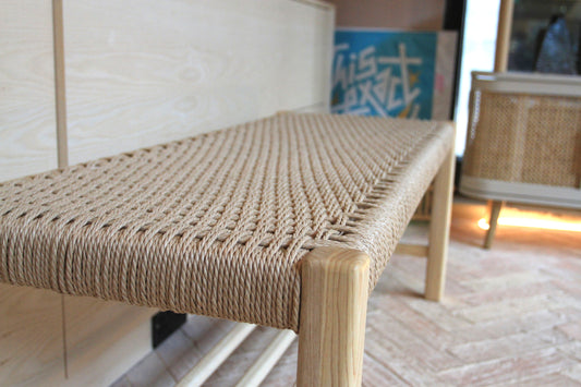 Danish Weaved End Of Bed Bench